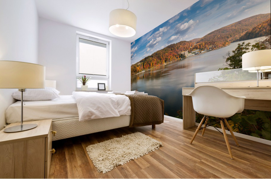 Fall colors on Cheat Lake Morgantown Mural print