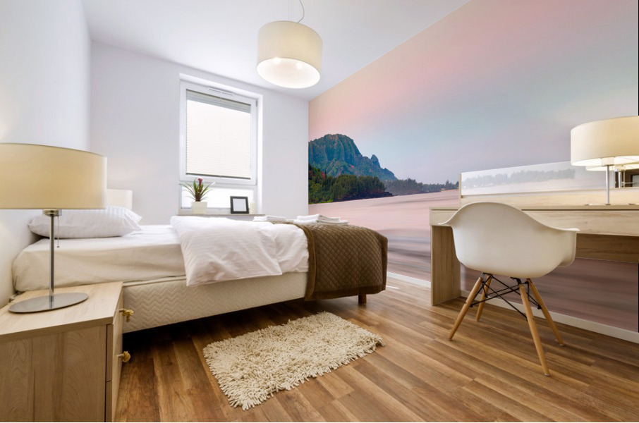 Headland of Hanalei on island of Kauai Mural print