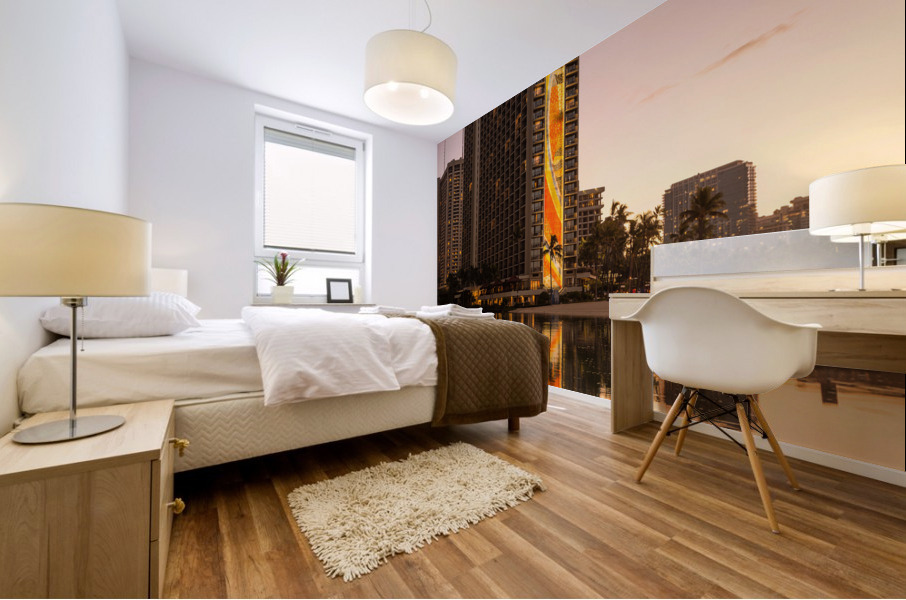 Newly restored tiling mural on Rainbow Tower Mural print