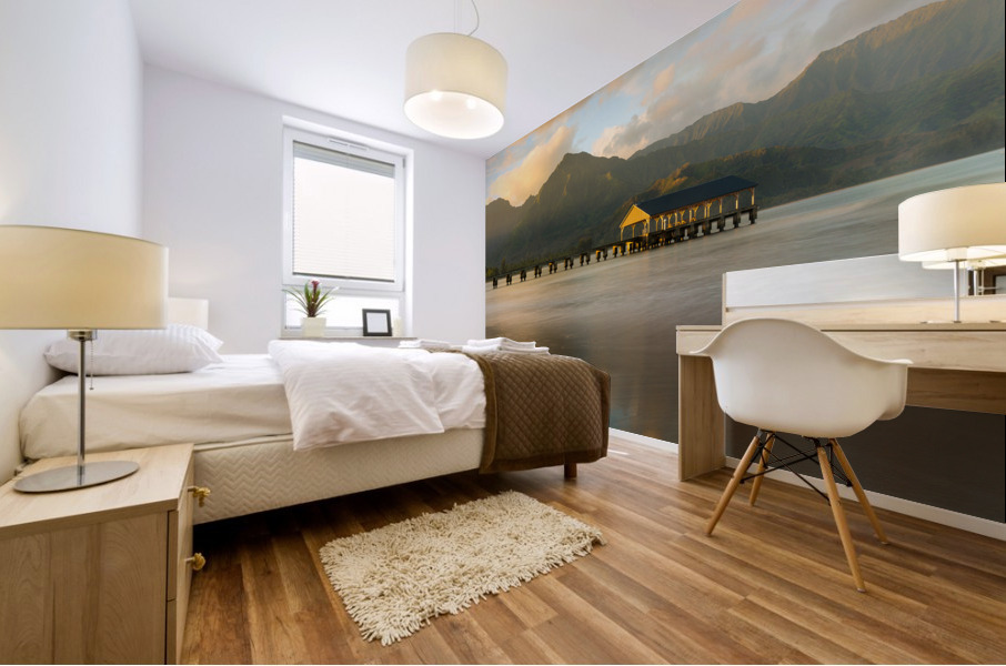 Sunrise over Hanalei Bay Kauai Hawaii Mural print