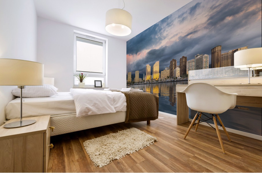 Panorama of Waikiki Honolulu Hawaii Mural print