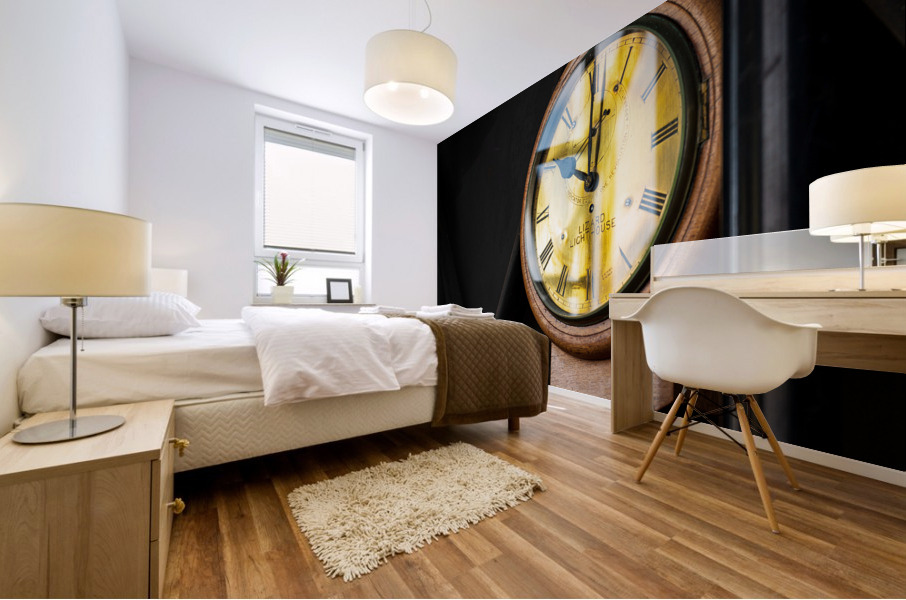 Detail of lighthouse keepers clock at Lizard in Cornwall Mural print