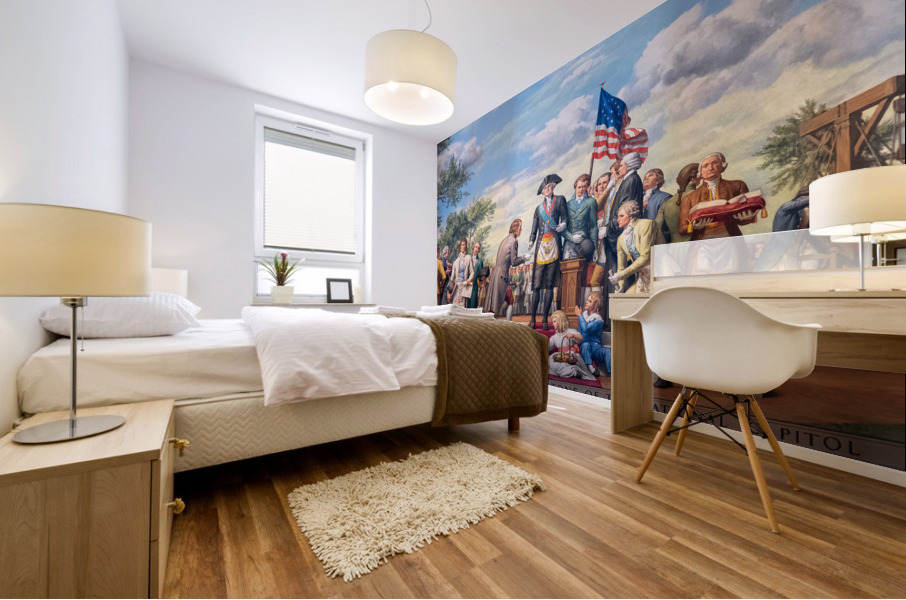 Detail of wall mural of George Washington Mural print