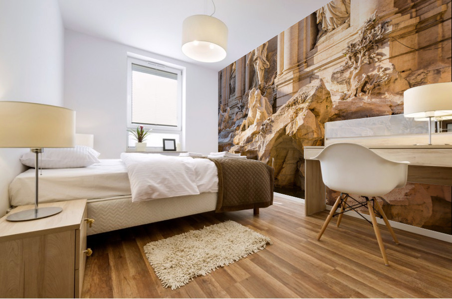 Trevi fountain details in Rome Italy Mural print