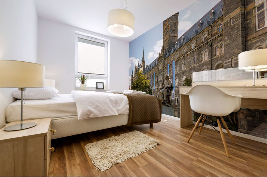 John Carroll Statue Healy Hall Georgetown University Mural print