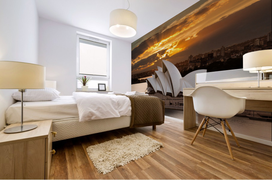 Dramatic dawn photo Sydney Opera House Mural print
