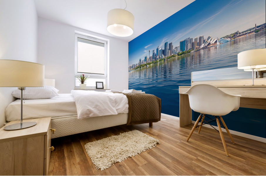 Dramatic panoramic photo Sydney harbor Mural print