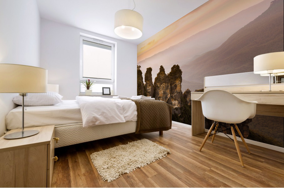 Sunrise from Echo Point in Blue Mountains Australia Mural print