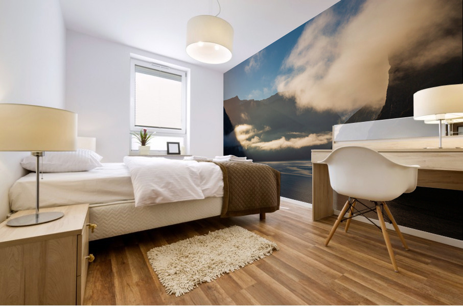 Fjord of Milford Sound in New Zealand Mural print