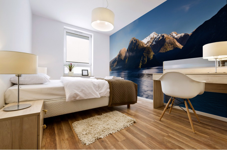 Fjord of Milford Sound in New Zealand Mural print