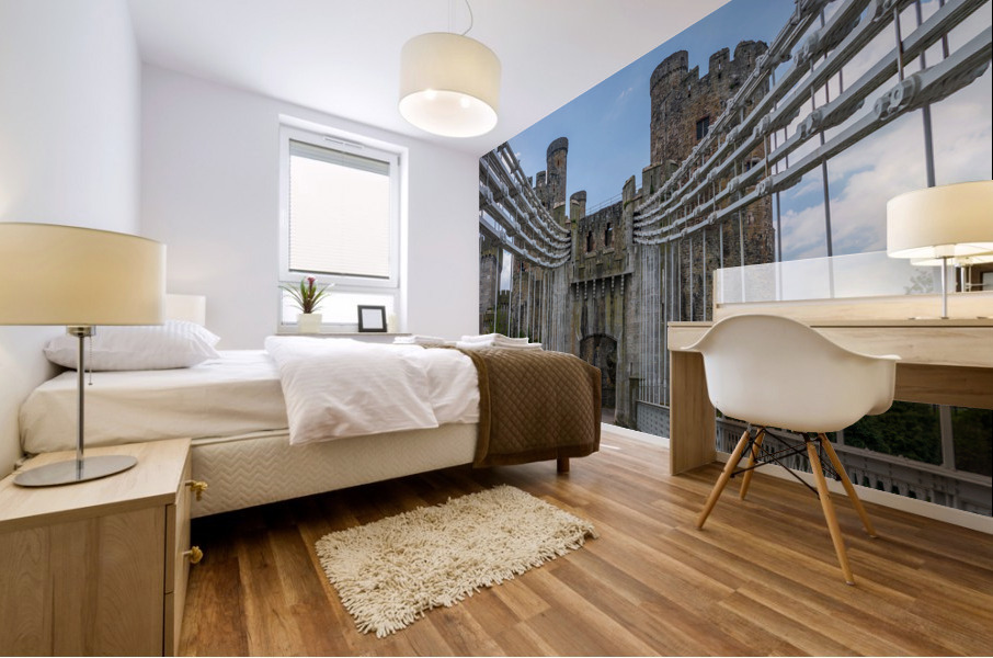 Thomas Telford suspension bridge to the Castle in Conwy Mural print