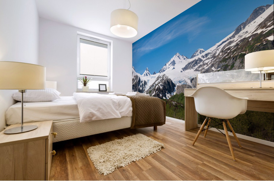 Panorama of Worthington Glacier near Thompson Pass Alaska Mural print