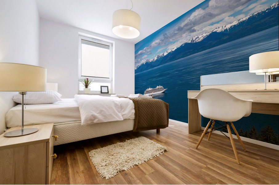 Viking Orion anchored at Icy Strait Point in Alaska Mural print