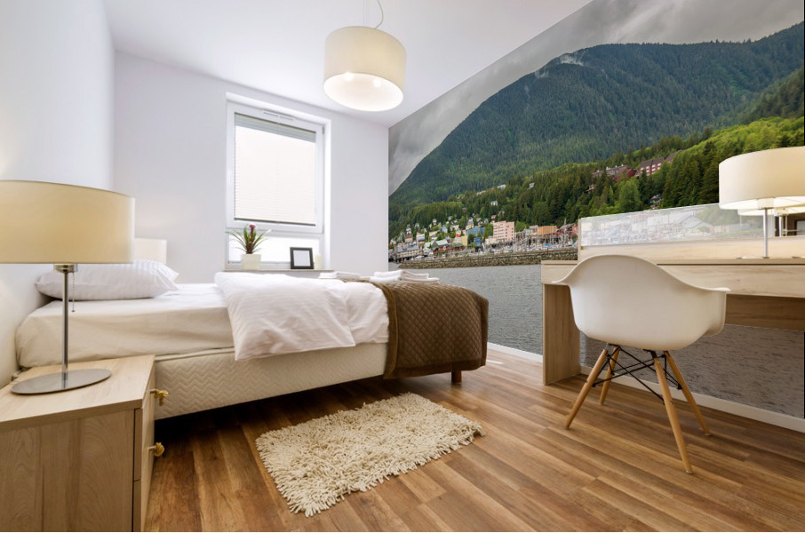 Departing in the rain from the town of Ketchikan Alaska Mural print