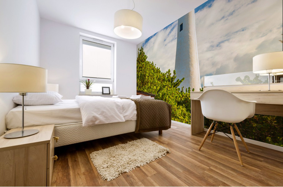 Vertical format of Cape Florida lighthouse in Bill Baggs Mural print