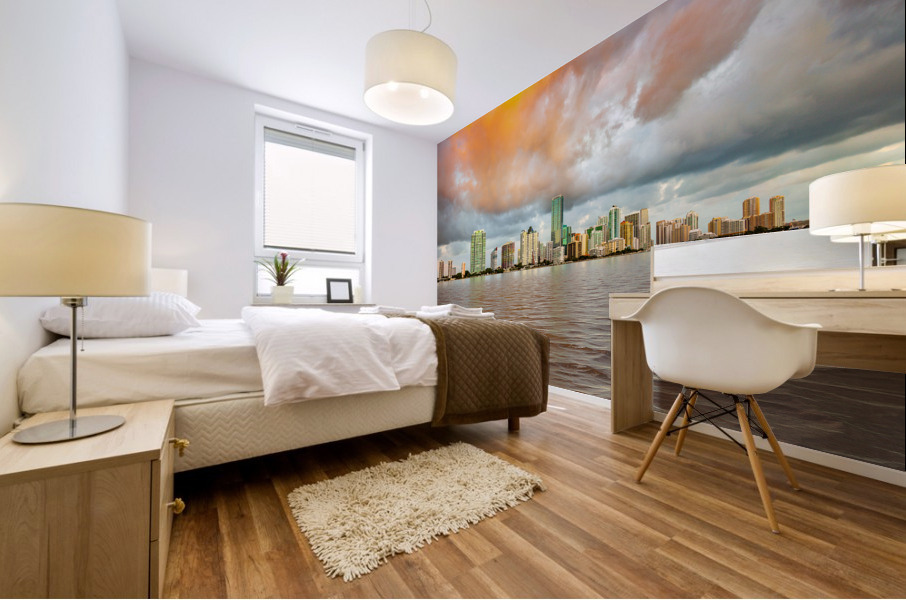 Dawn view of Miami Skyline  Mural print