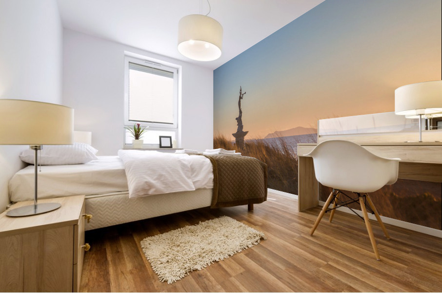 Mermaid statue entrance Ventura harbor Mural print