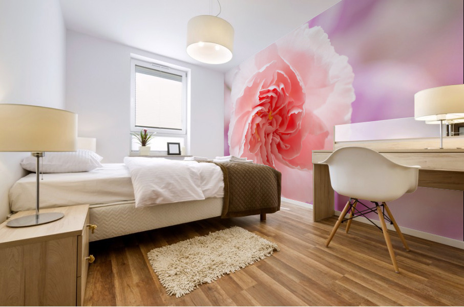 Delicate close up of petals of a carnation Mural print