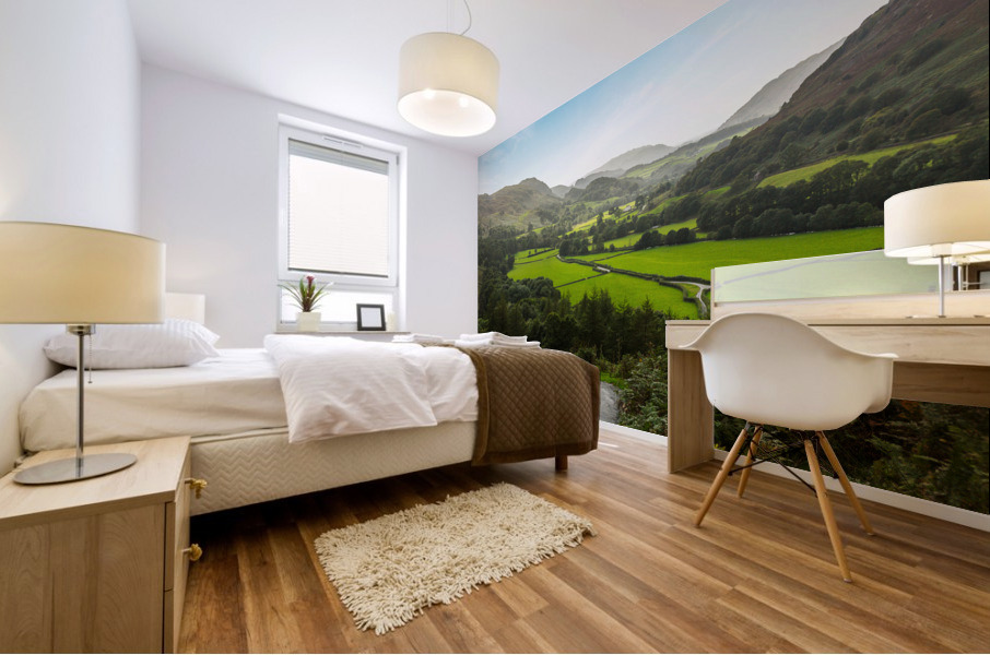 View toward Eskdale from HardKnott Pass Mural print