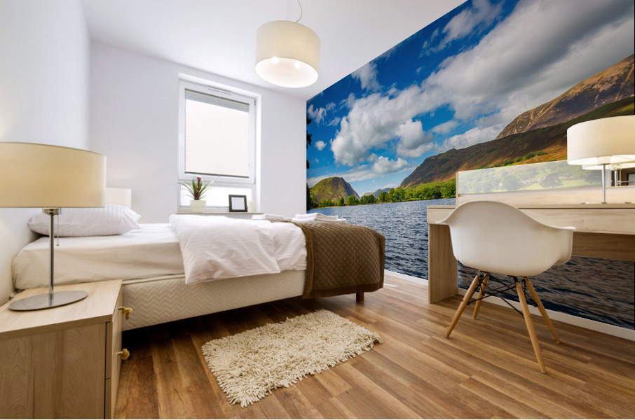 Reflections in Buttermere in Lake District Mural print