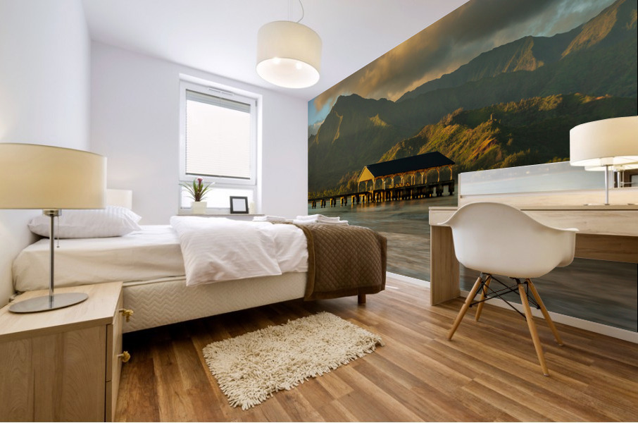 Sunrise over Hanalei Bay Kauai Hawaii Mural print