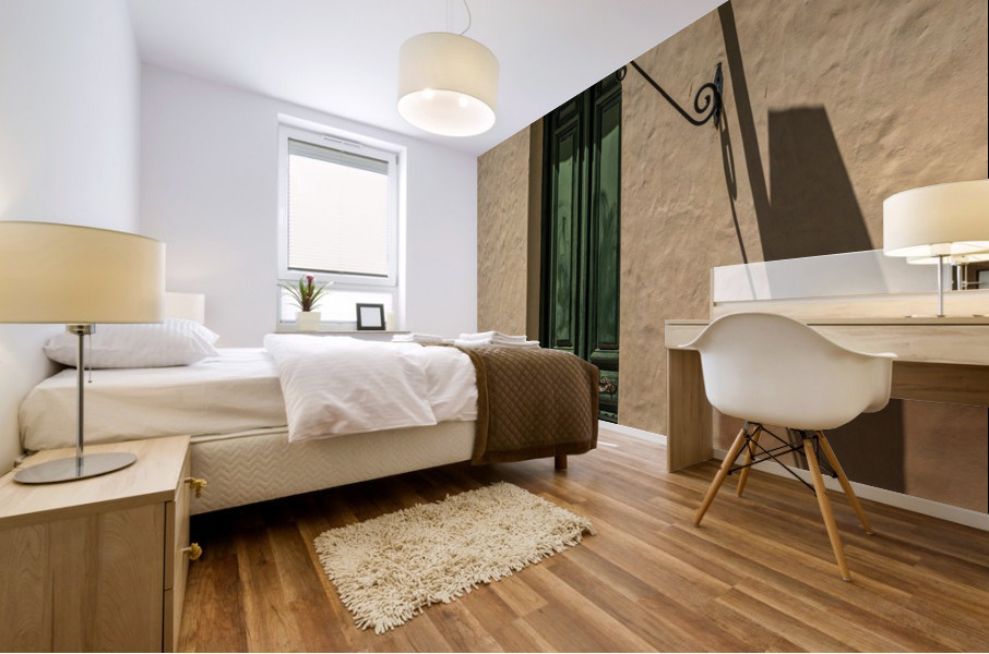 Street lamp in Unesco historical town of Colonia del Sacramento Mural print