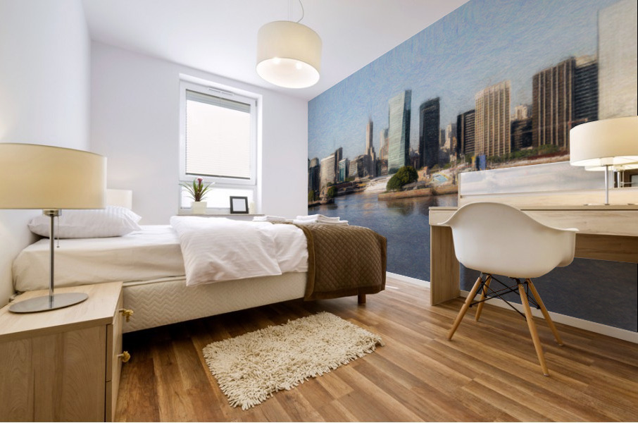 Colored pencil sketch of the city of Buenos Aires in Argentina Mural print