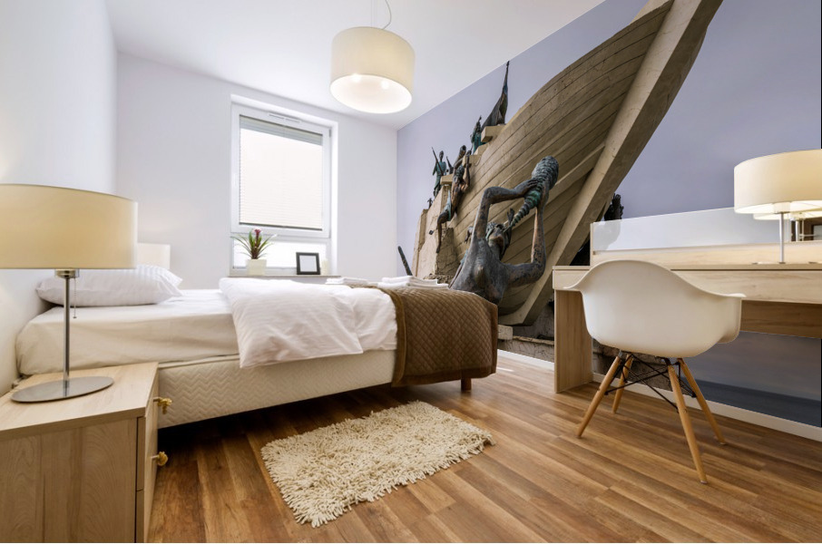 Mariners Monument to Magellan on seafront in Punta Arenas Chile Mural print