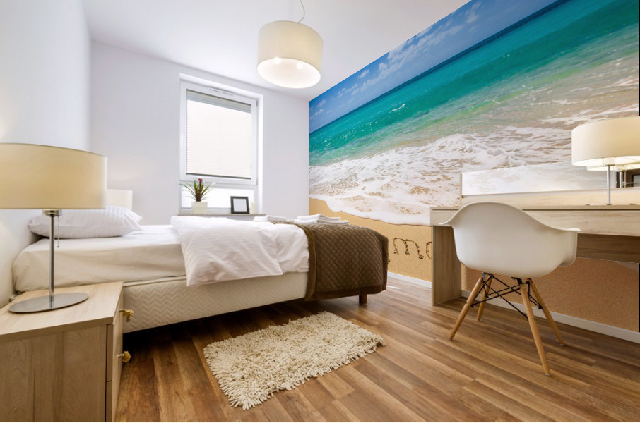 Romantic memory of honeymoon on tropical island Mural print