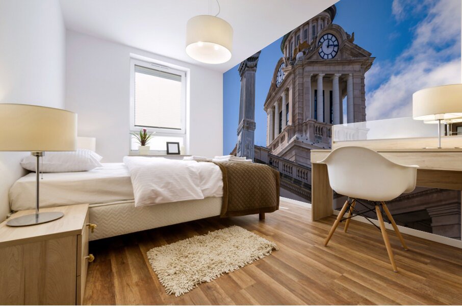 Facade and clock tower of Winneshiek County Courthouse Decorah Mural print