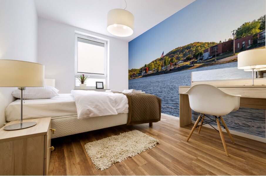 The small town of Louisiana MO on the banks of the Mississippi R Mural print