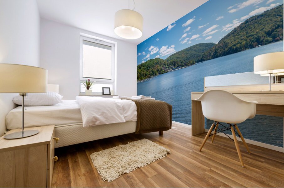 Early fall colors on Cheat Lake in Morgantown WV Mural print