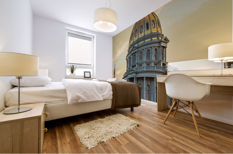 Gold covered dome of State Capitol Denver Mural print