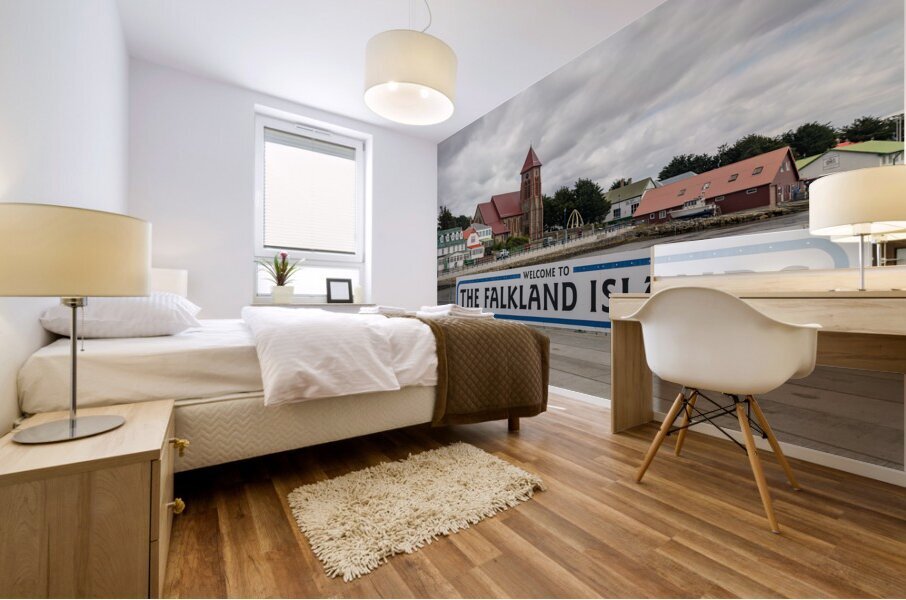 Welcome to Falklands sign in Stanley Falkland Islands Mural print