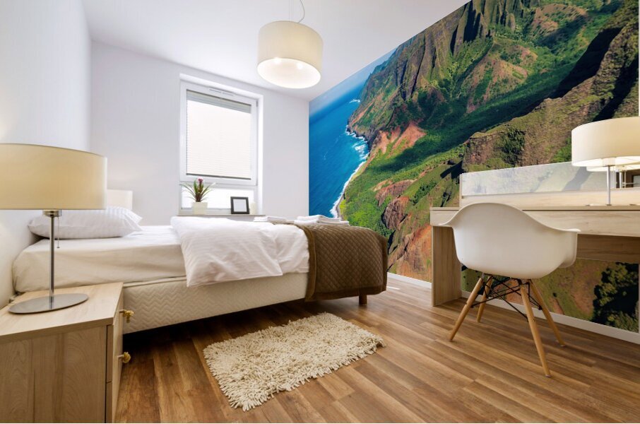 Coastline of Na Pali on Kauai Mural print