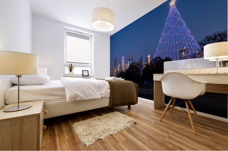 Cityscape of downtown Austin from the west in Zilker park 2025 Mural print