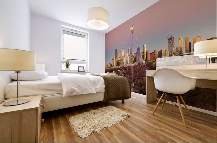 Cityscape of downtown Austin from the west in Zilker park 2025 Mural print