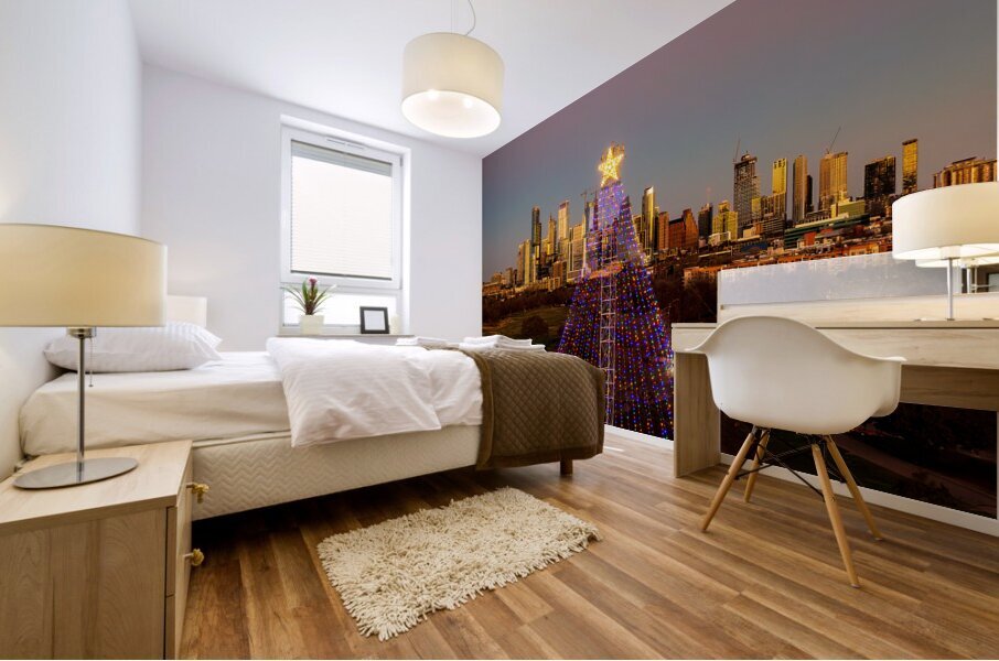 Cityscape of downtown Austin from the west in Zilker park 2025 Mural print