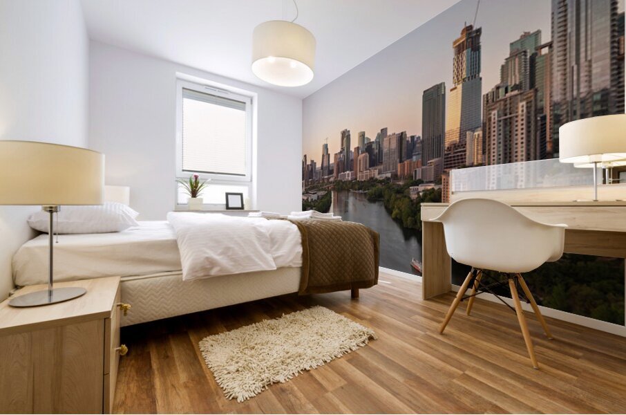 Early Sunset view of downtown Austin Skyline in 2025 Mural print