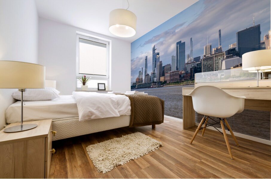 Tall office and apartment buidlings looking back to Hudson Yards Mural print