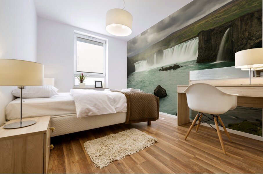 Godafoss or Waterfall of the Gods near Akureyri in Northern Ice Impression murale