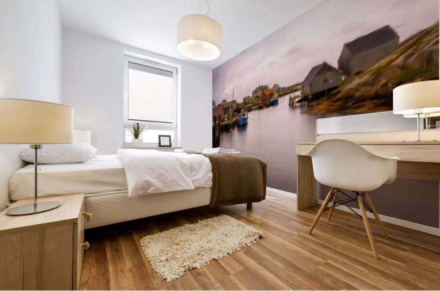 Digital painting at Peggys Cove near Halifax in Nova Scotia Can Impression murale