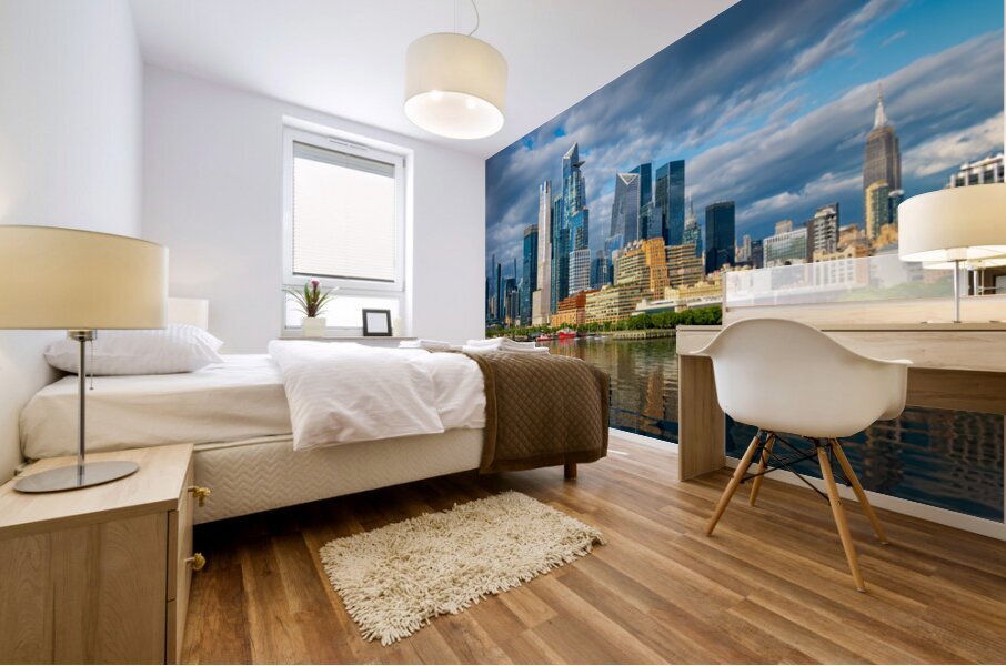 Tall office and apartment buidlings of Hudson Yards along the wa Mural print