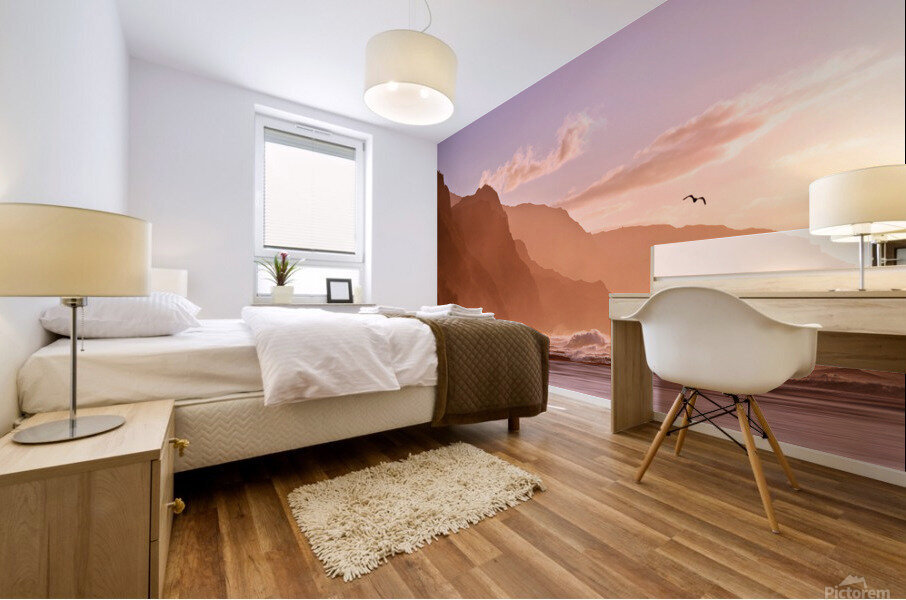 Kauai sunset with bird  Mural print