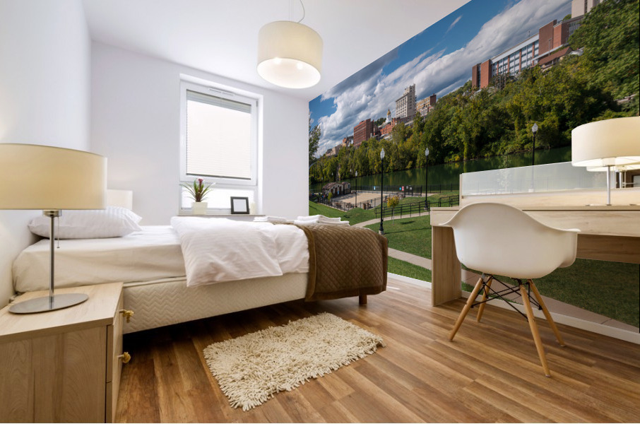 Panorama of Fairmont in West Virginia taken from Palantine Park Mural print