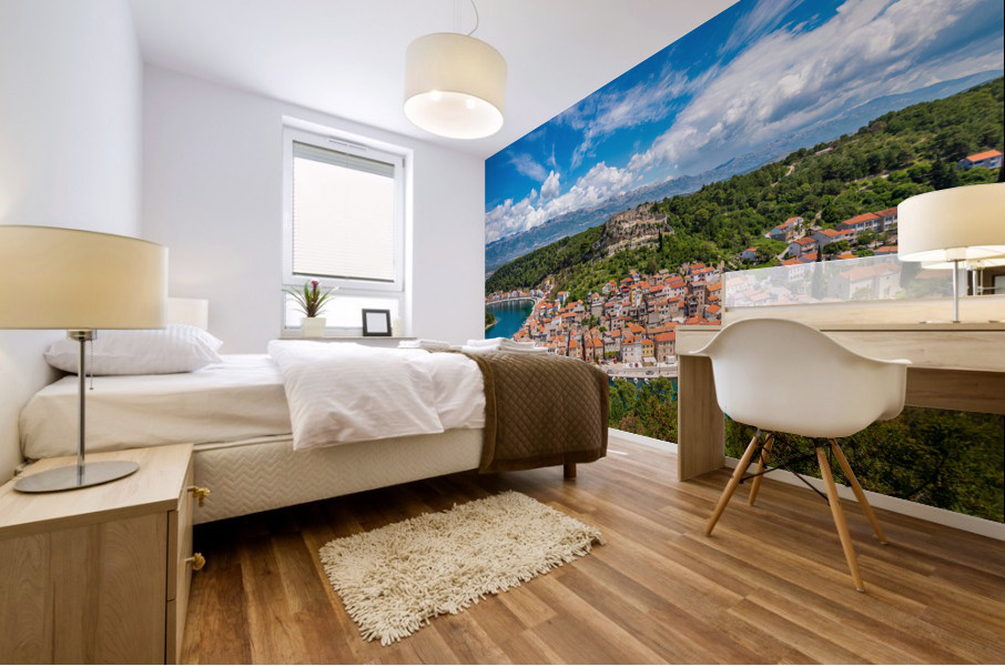 Picturesque small riverside town of Novigrad in Croatia Mural print