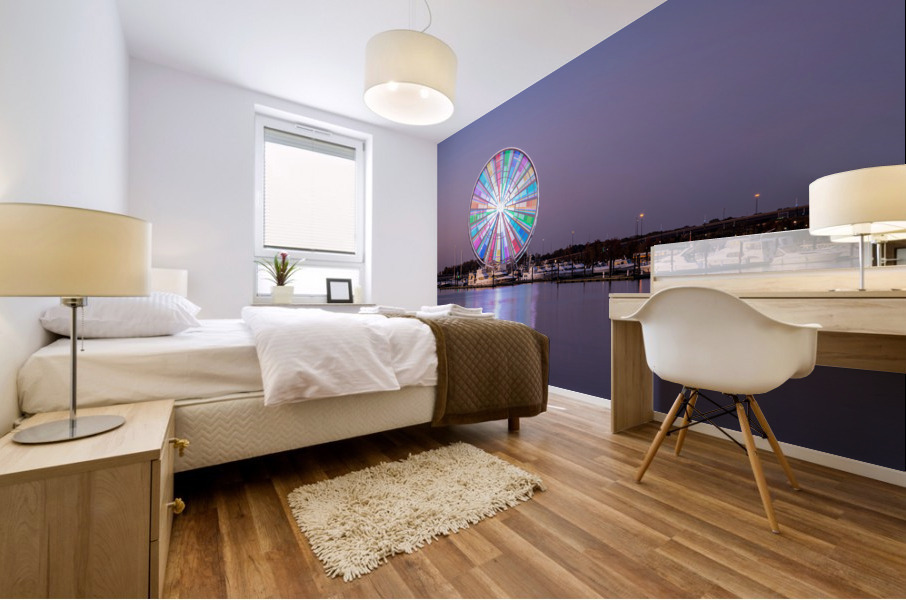 Ferris wheel at National Harbor Washington DC Mural print