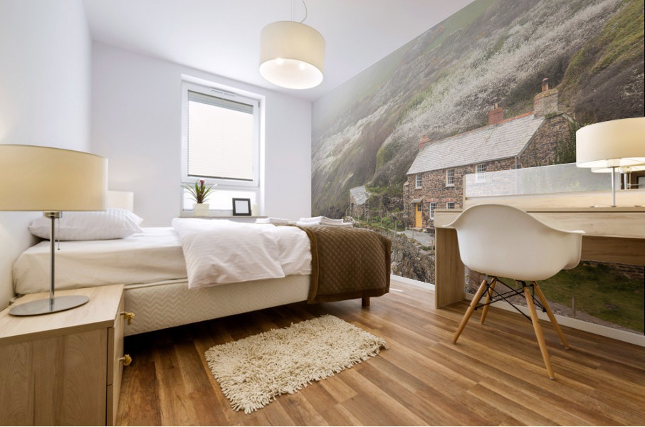 Harbour of Port Quin in Cornwall Mural print