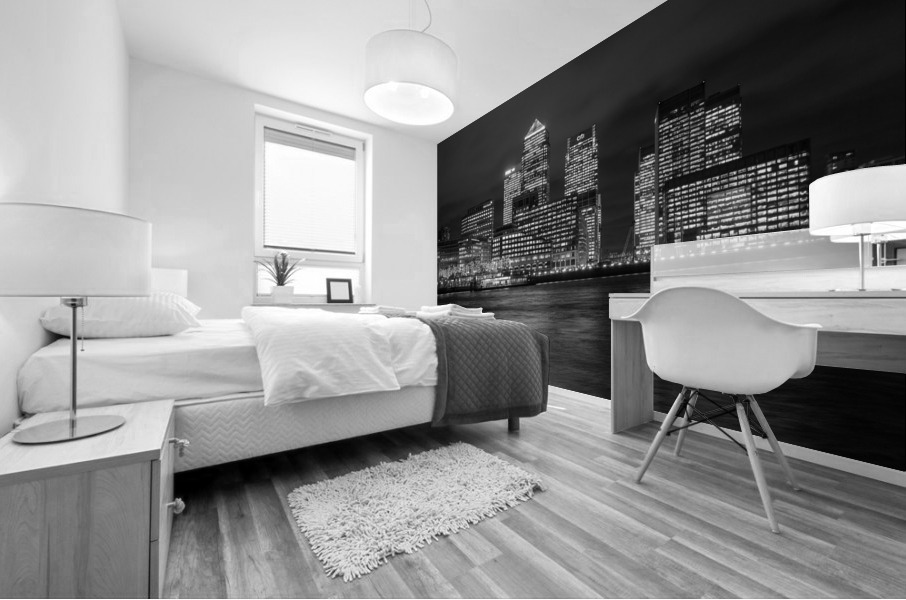 Skyline of Canary Wharf in London Mural print