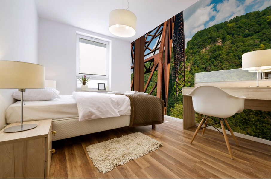 Metal structure of the New River Gorge Bridge Mural print